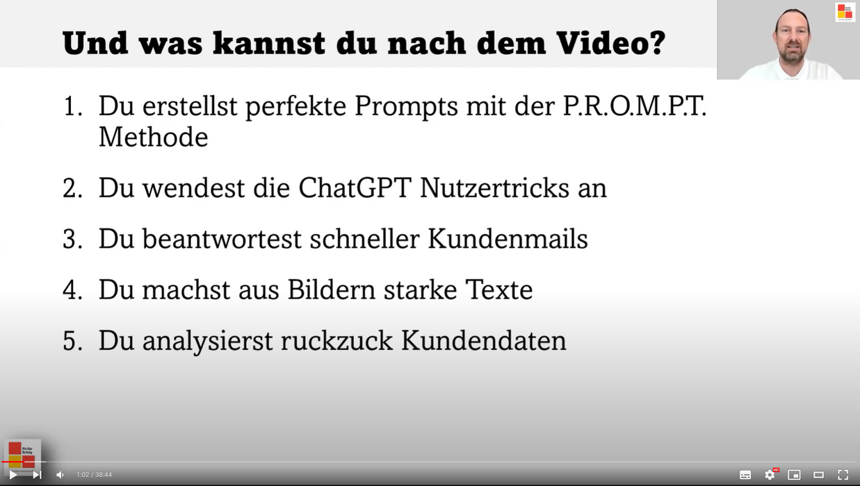 Einstieg ins ChatGPT E-Commerce Prompting (30min VIDEOKURS)