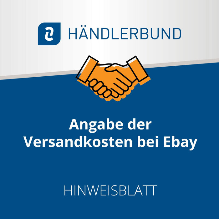 Angabe der Versandkosten bei eBay (Hinweisblatt)