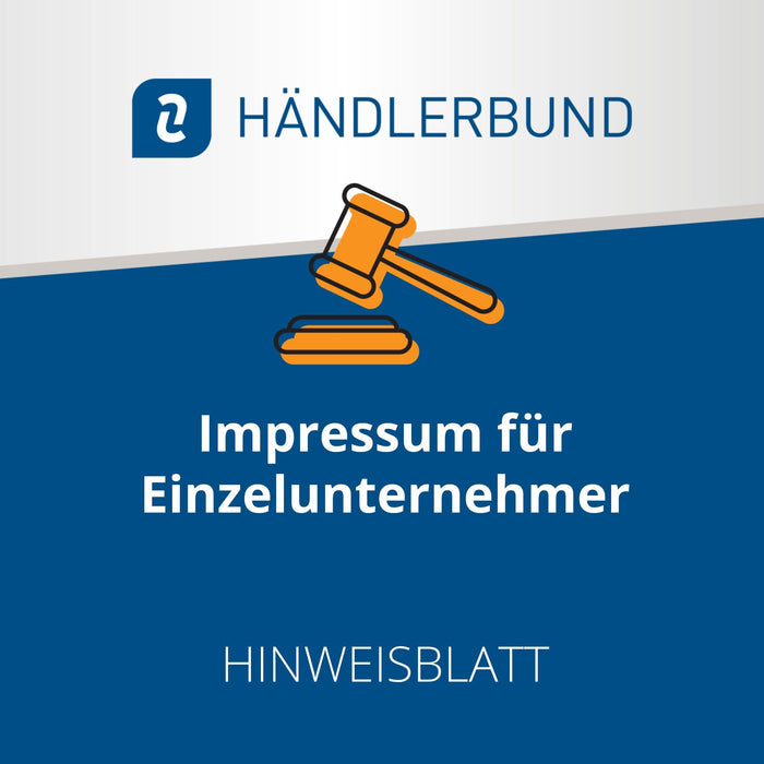 Impressum für Einzelunternehmer (Hinweisblatt)